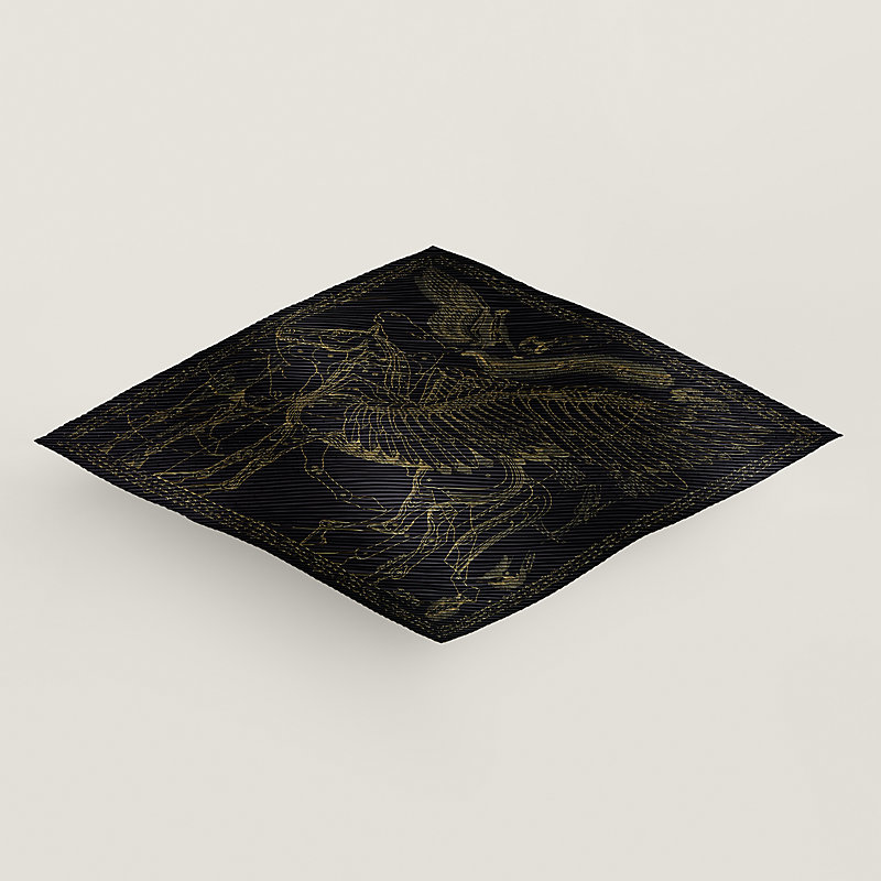 Le Pegase d'Hermès pleated scarf 140 - Blue | Hermès USA